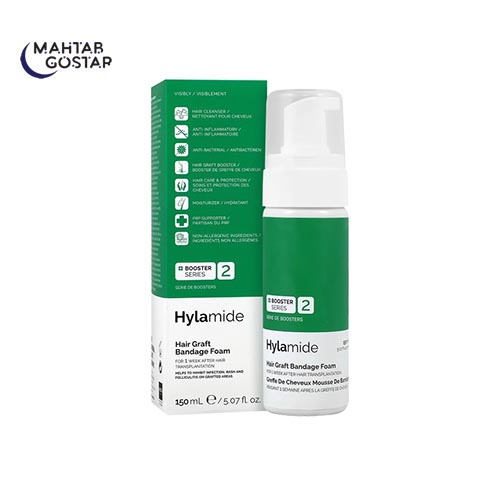 فوم-پاک-کننده-والتیام-بخش-هفته-اول-پس-از-کاشت-مو-(2)-هیلامید-Hylamide-HAIR-GRAFT-BANDAGE-FOAM